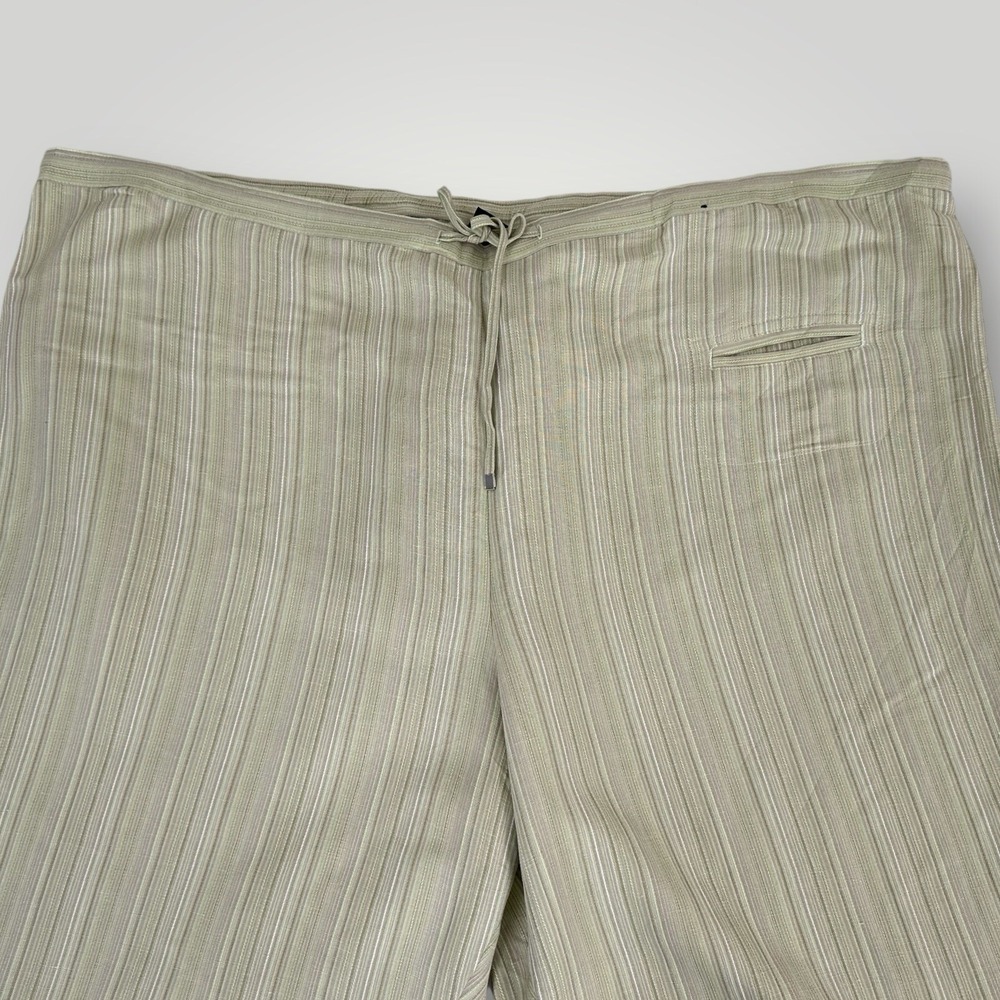 NEW Lane Bryant Wide Leg Pants Womans 26/28 Crop Linen Blend Sage Green NWT - Picture 3 of 5
